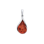 Sterling Silver Natural Baltic Amber Teardrop Pendant