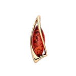 Gold Plated Sterling Silver Natural Baltic Amber Angular Marquise Pendant