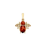 Gold Plated Sterling Silver Natural Baltic Amber Bee Pendant