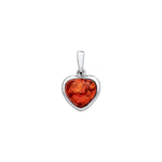 Sterling Silver Natural Baltic Amber Heart Pendant