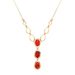 Gold Plated Sterling Silver Natural Baltic Amber Open Teardrop Oval Drop Necklace