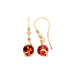 Gold Plated Sterling Silver Natural Baltic Amber Drop Drop Earrings