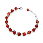 Sterling Silver Natural Baltic Amber Drop Bracelet