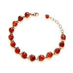 Gold Plated Sterling Silver Natural Baltic Amber Drop Bracelet