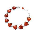 Sterling Silver Natural Baltic Amber Angular Triangle Bracelet