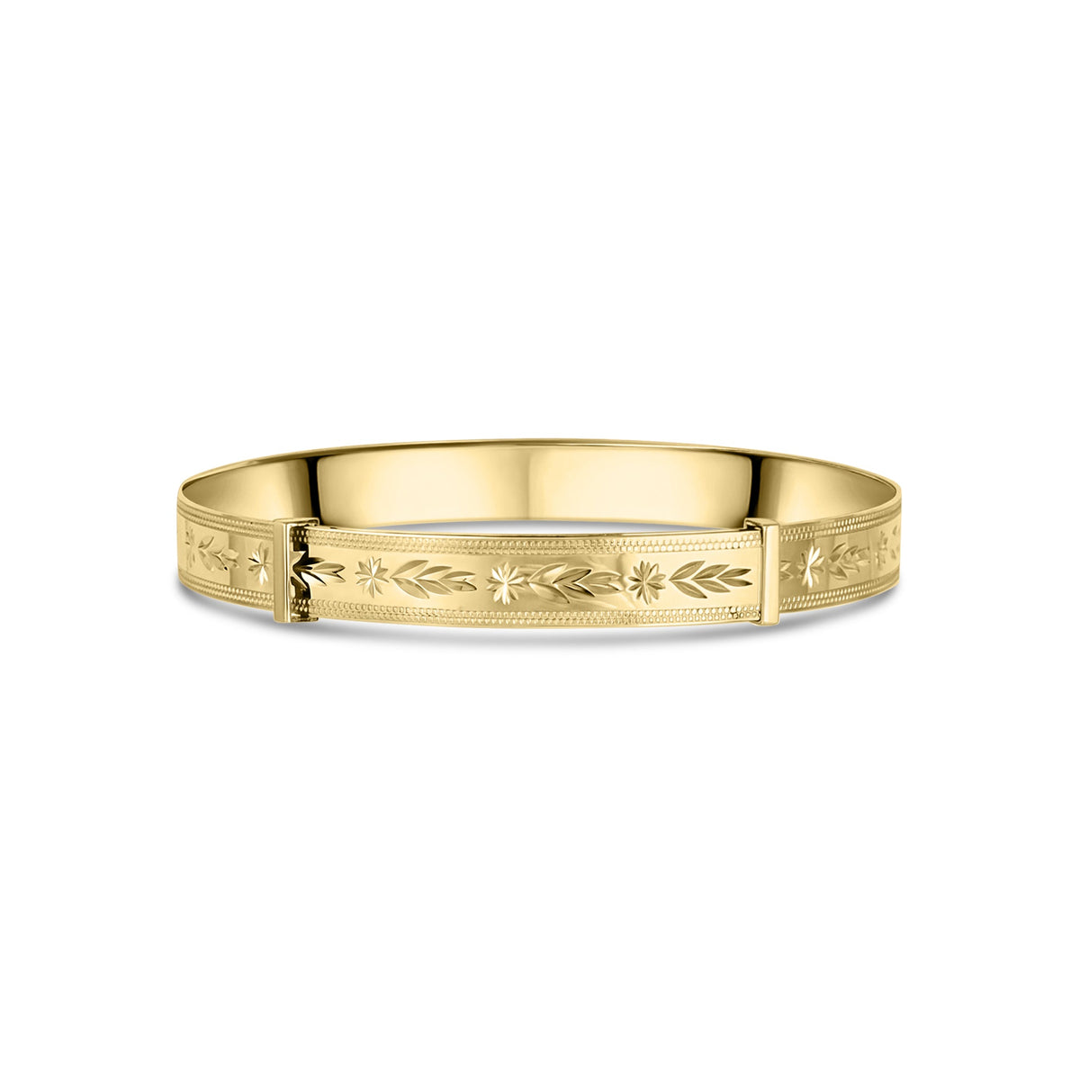 9ct Yellow Gold Baby Child Diamond-Cut Bangle