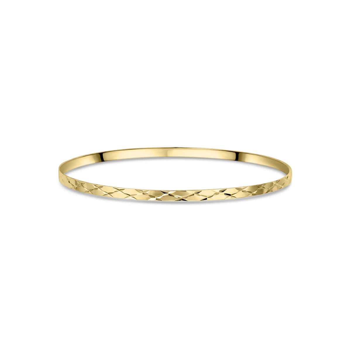 9ct Yellow Gold 3mm Diamond-Cut Bangle