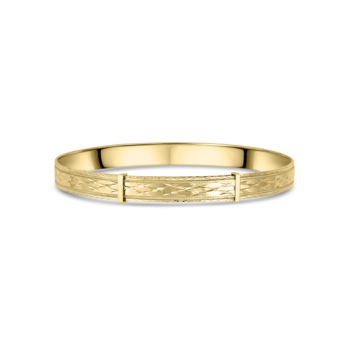 9ct Yellow Gold 6mm Diamond-Cut Expandable Bangle