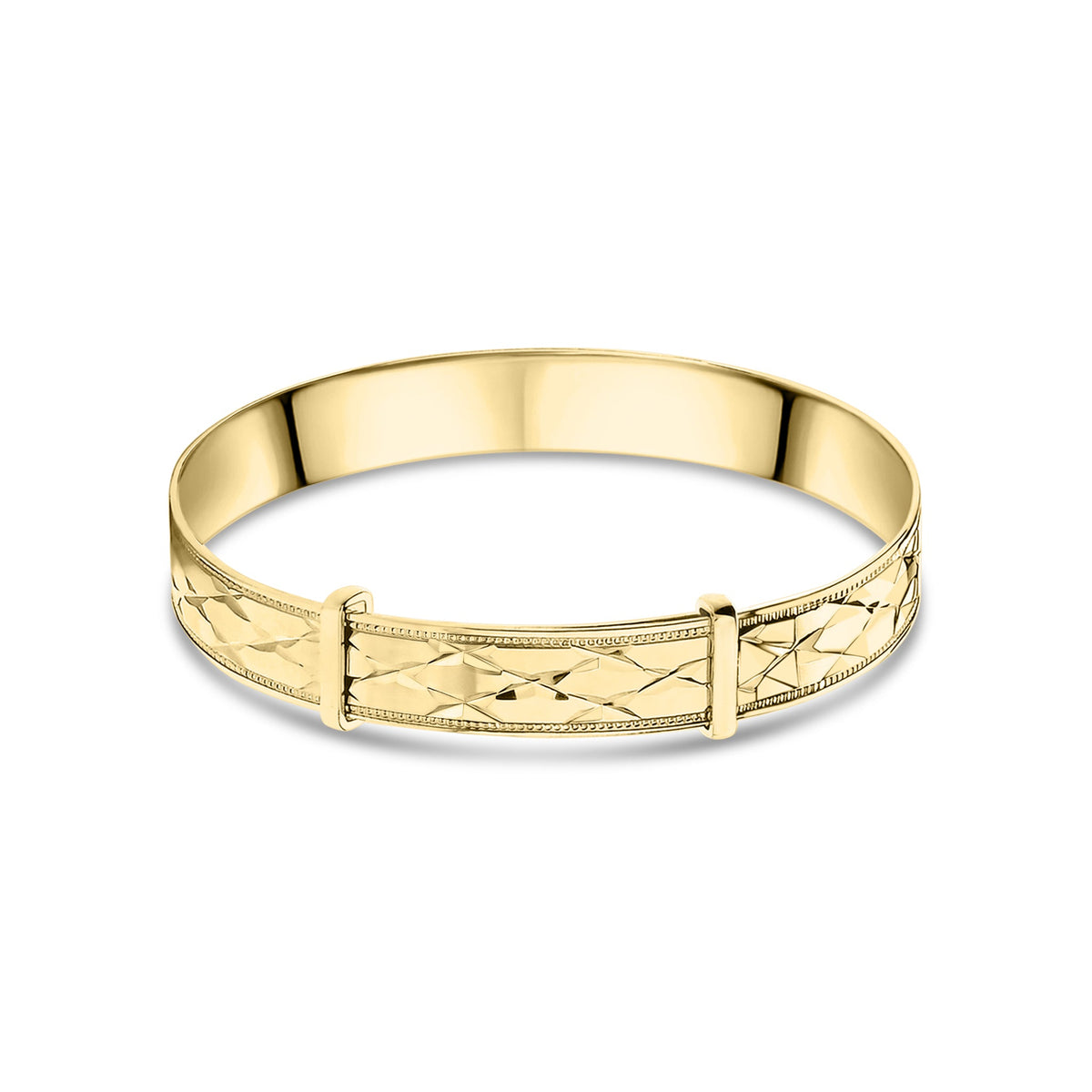 9ct Yellow Gold Diamond-Cut Baby Child Bangle