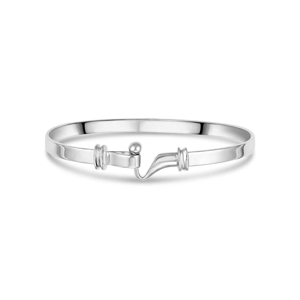 9ct White Gold Hook Bangle
