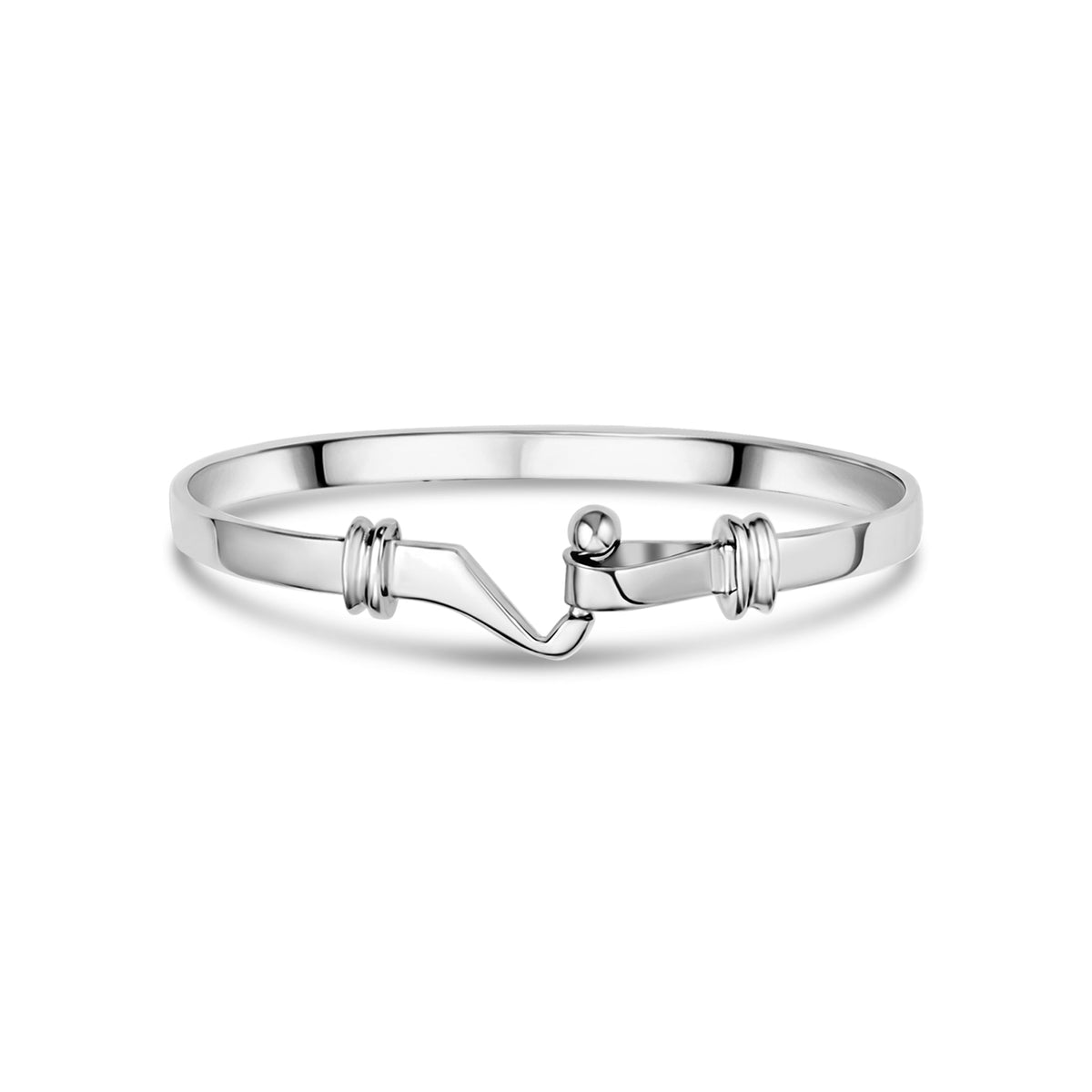 9ct White Gold Baby Child Hook Bangle