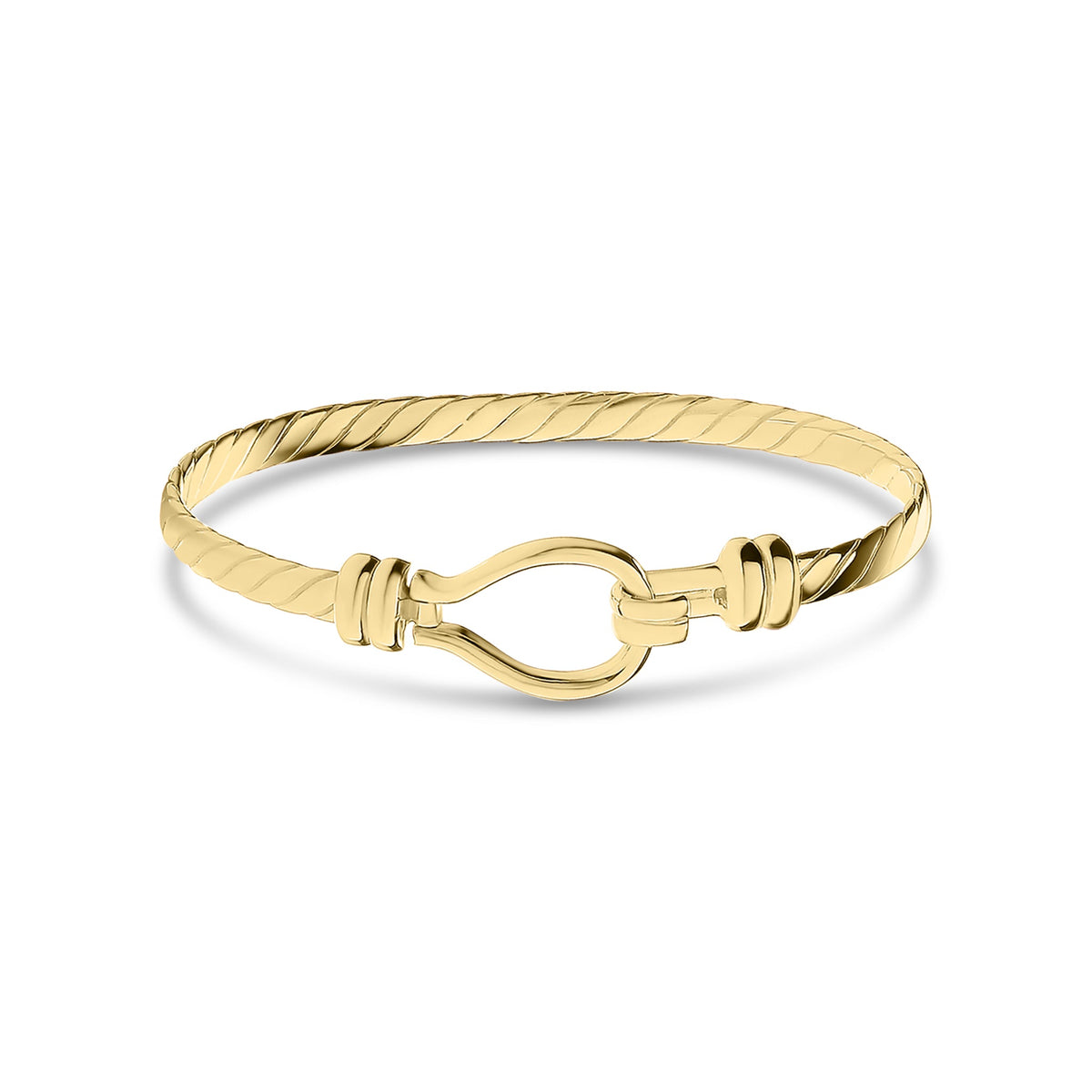 9ct Yellow Gold 4mm Baby Child Hook Bangle