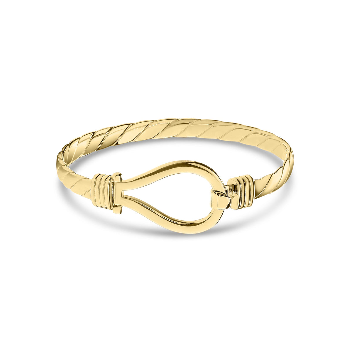 9ct Yellow Gold 6.5mm Men’s Hook Bangle