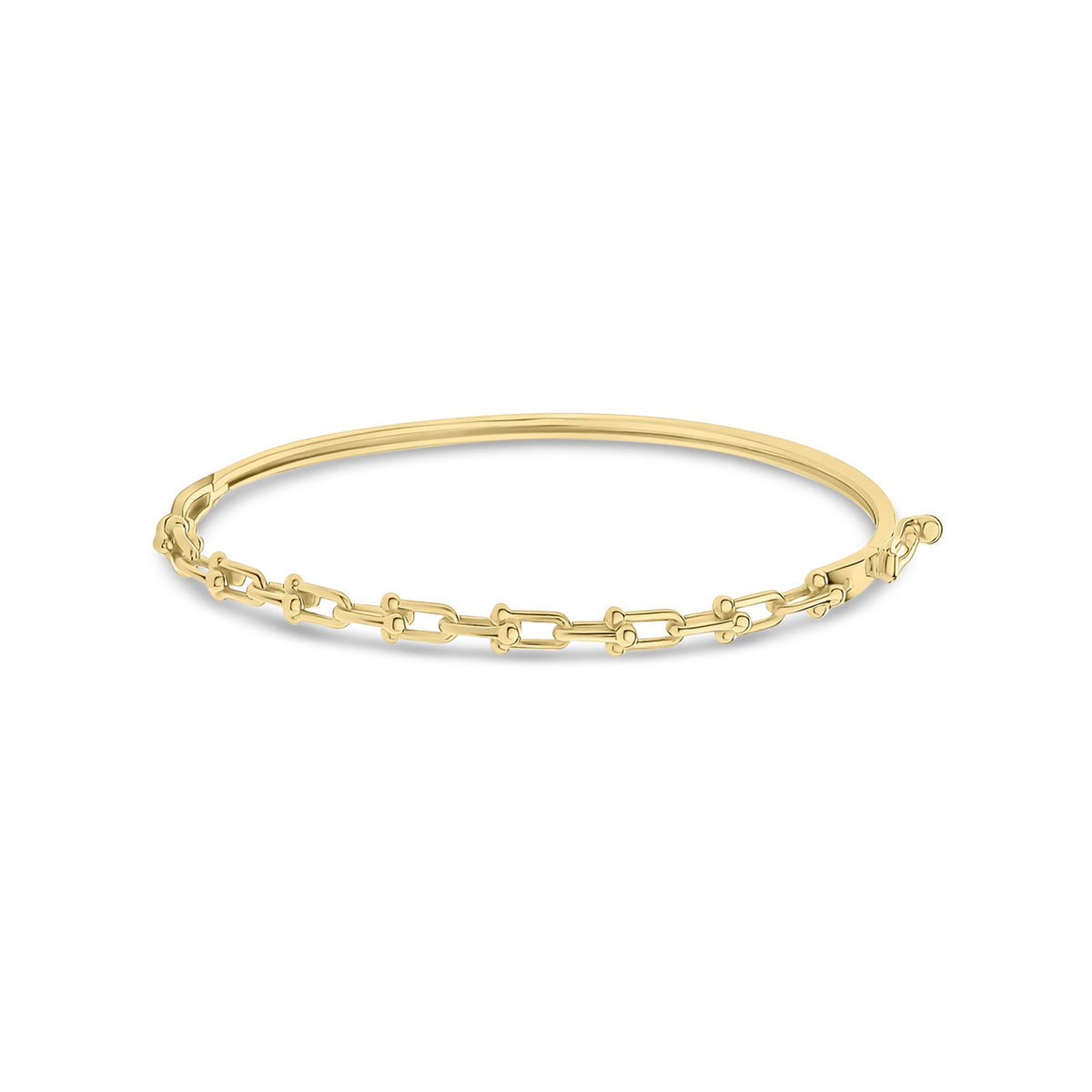 9ct Yellow Gold Bike Lock Link Bangle