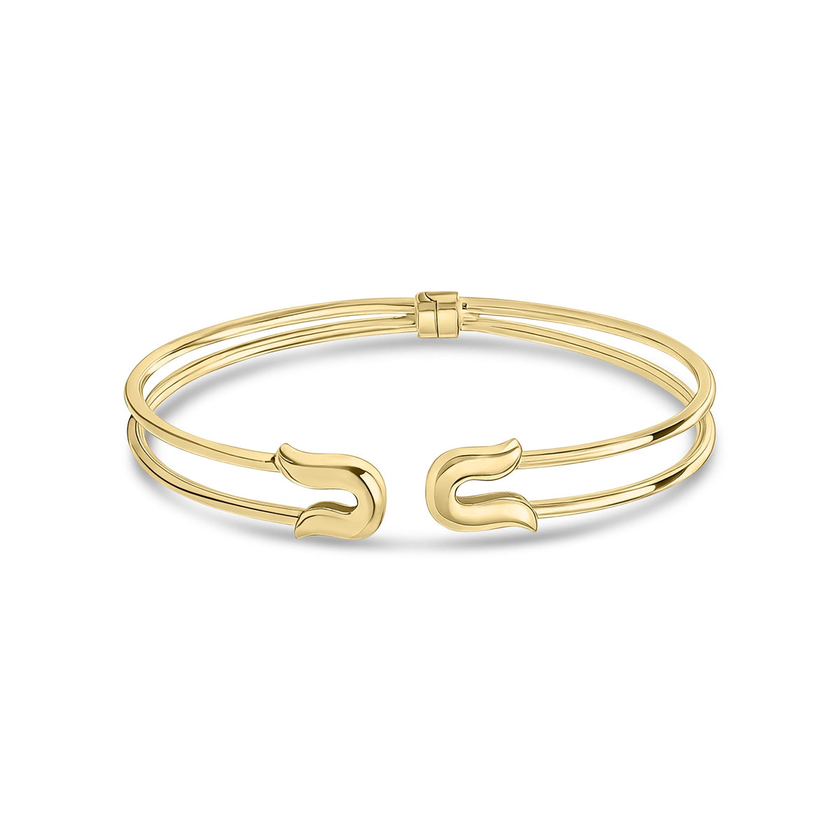 9ct Yellow Gold Safety Pin Design Bangle