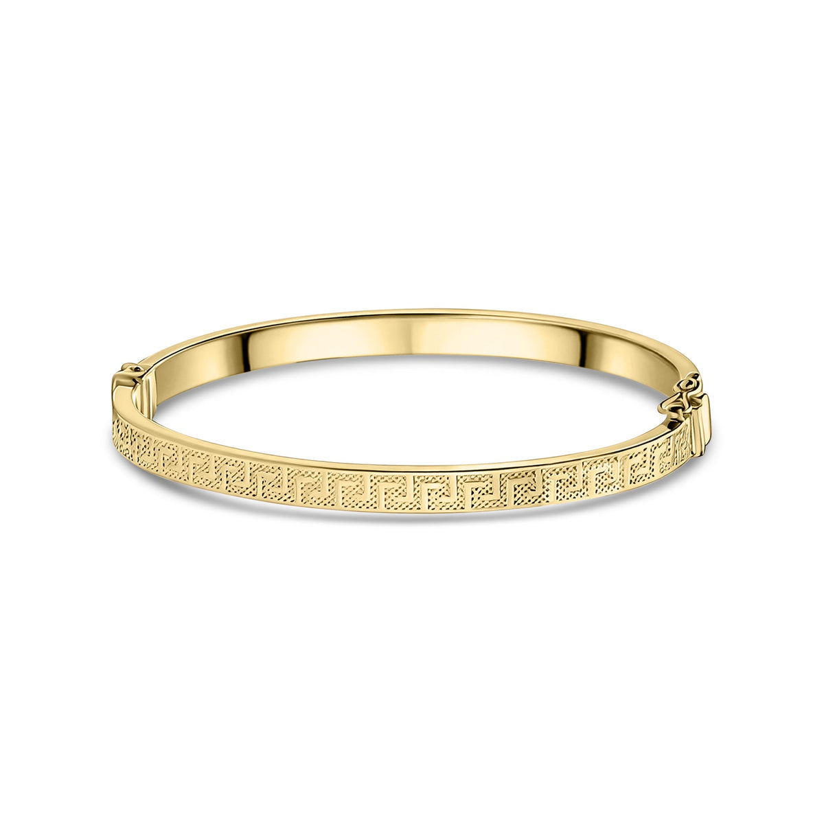 9ct Yellow Gold 5mm Greek Key Bangle