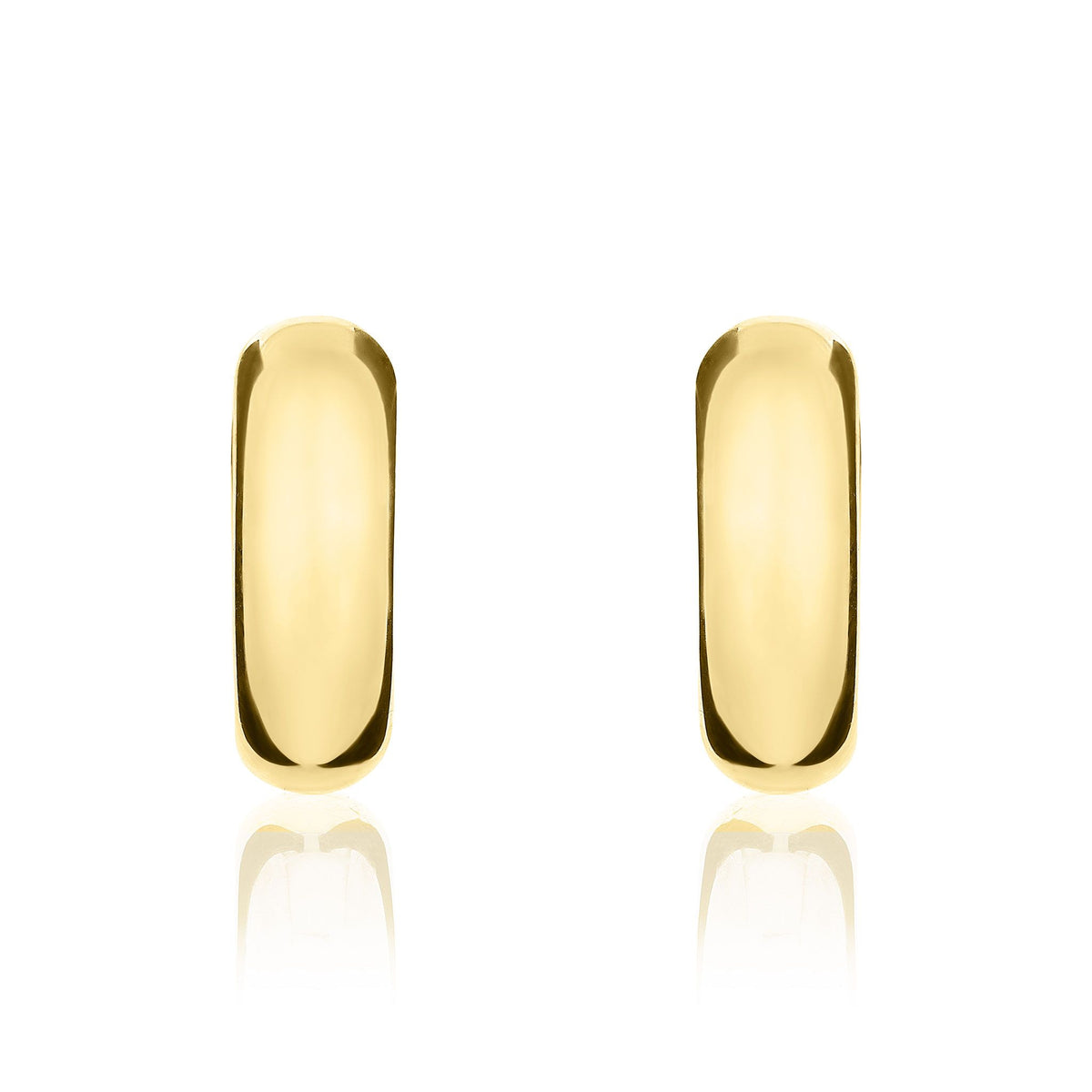 9ct Gold Rounded Huggie Hoop Earrings — 15mm