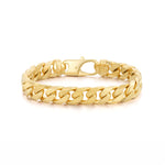 9ct Yellow Gold 12mm Tight Curb Bracelet