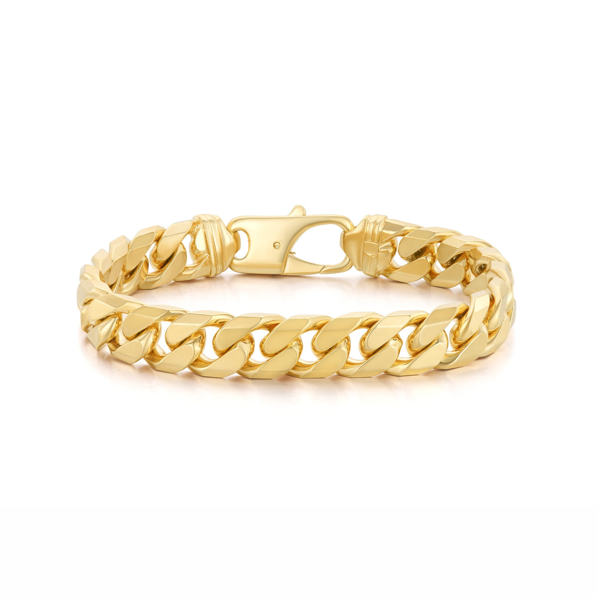 9ct Yellow Gold 12mm Tight Curb Bracelet