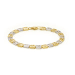 9ct Yellow & White Gold Two Tone Greek Key Bracelet