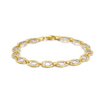9ct Yellow & White Gold Two Tone Oval Link Bracelet