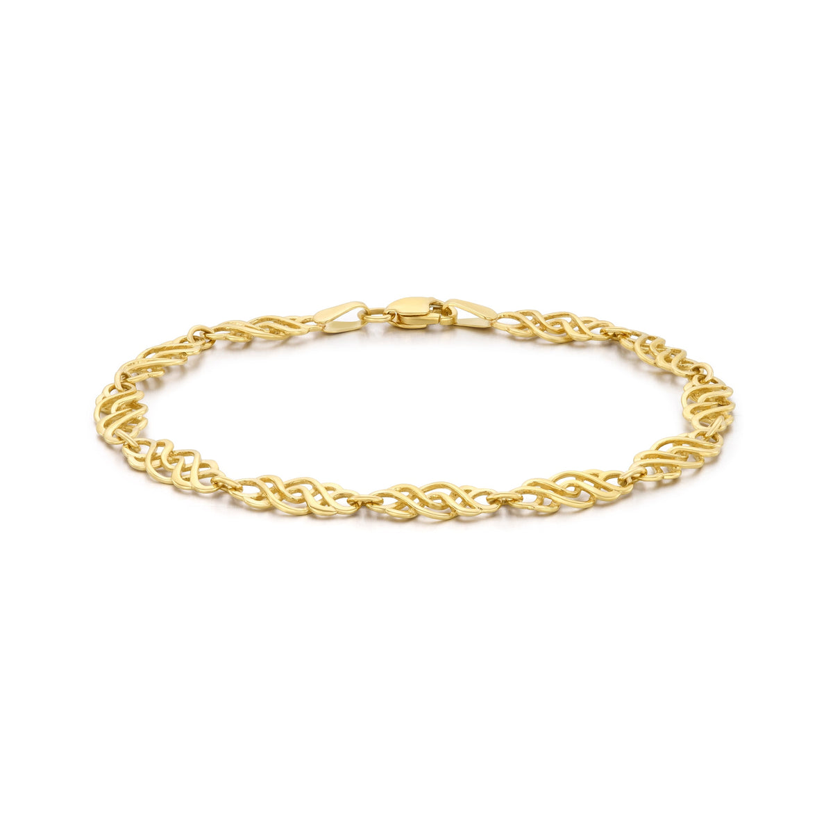 9ct Yellow Gold Fancy Twist Link Bracelet
