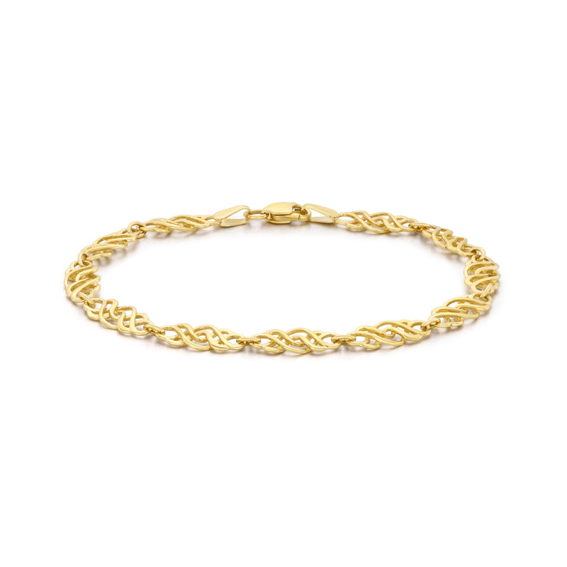 9ct Yellow Gold Fancy Twist Link Bracelet