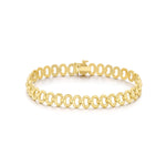 9ct Yellow Gold Wide Interlocking Link Bracelet