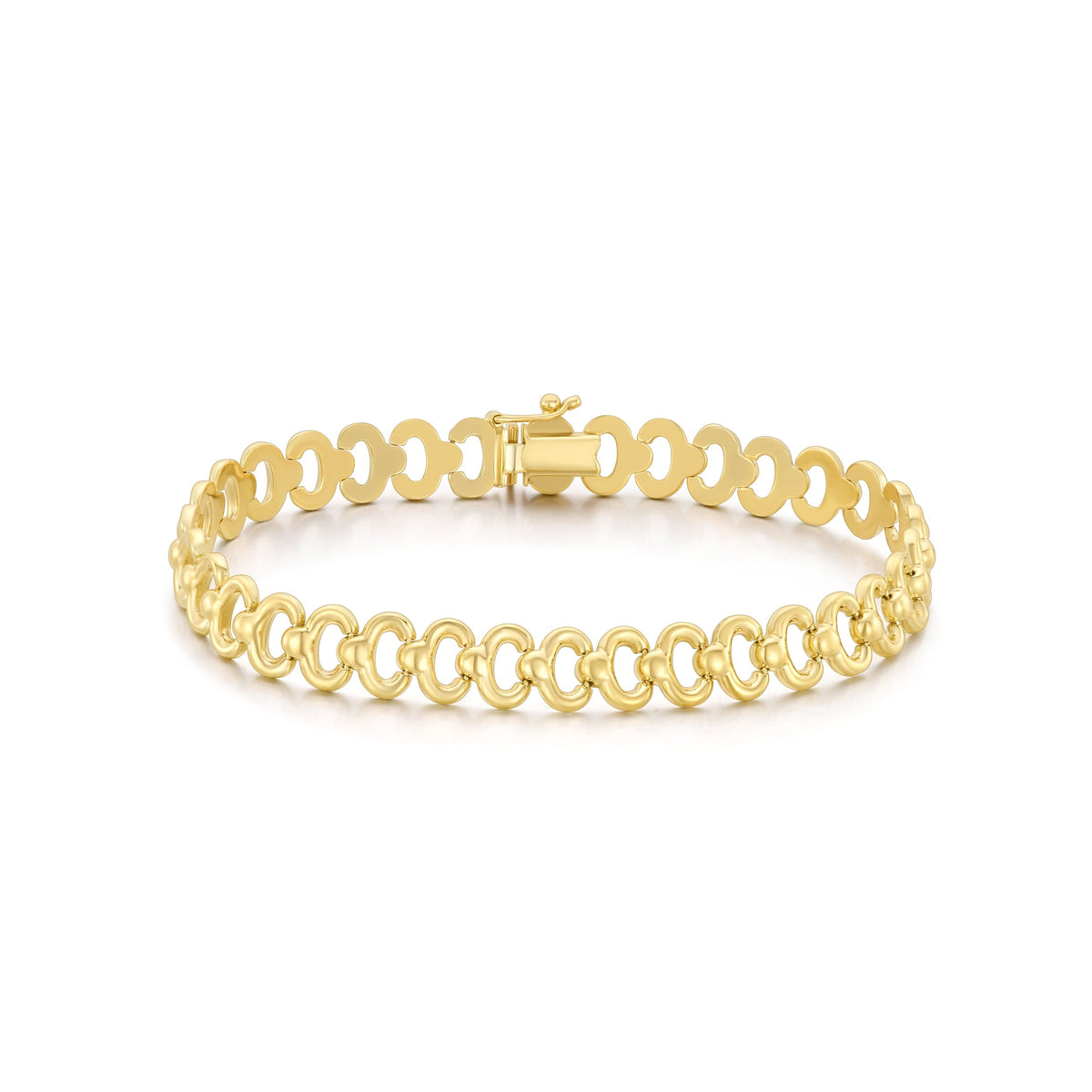 9ct Yellow Gold Wide Interlocking Link Bracelet