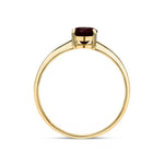 9ct Yellow Gold Oval Natural Garnet Claw Single Stone Ring — 7x5mm
