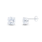 9ct White Gold Cushion Cubic Zirconia CZ Claw Stud Earrings — 8mm