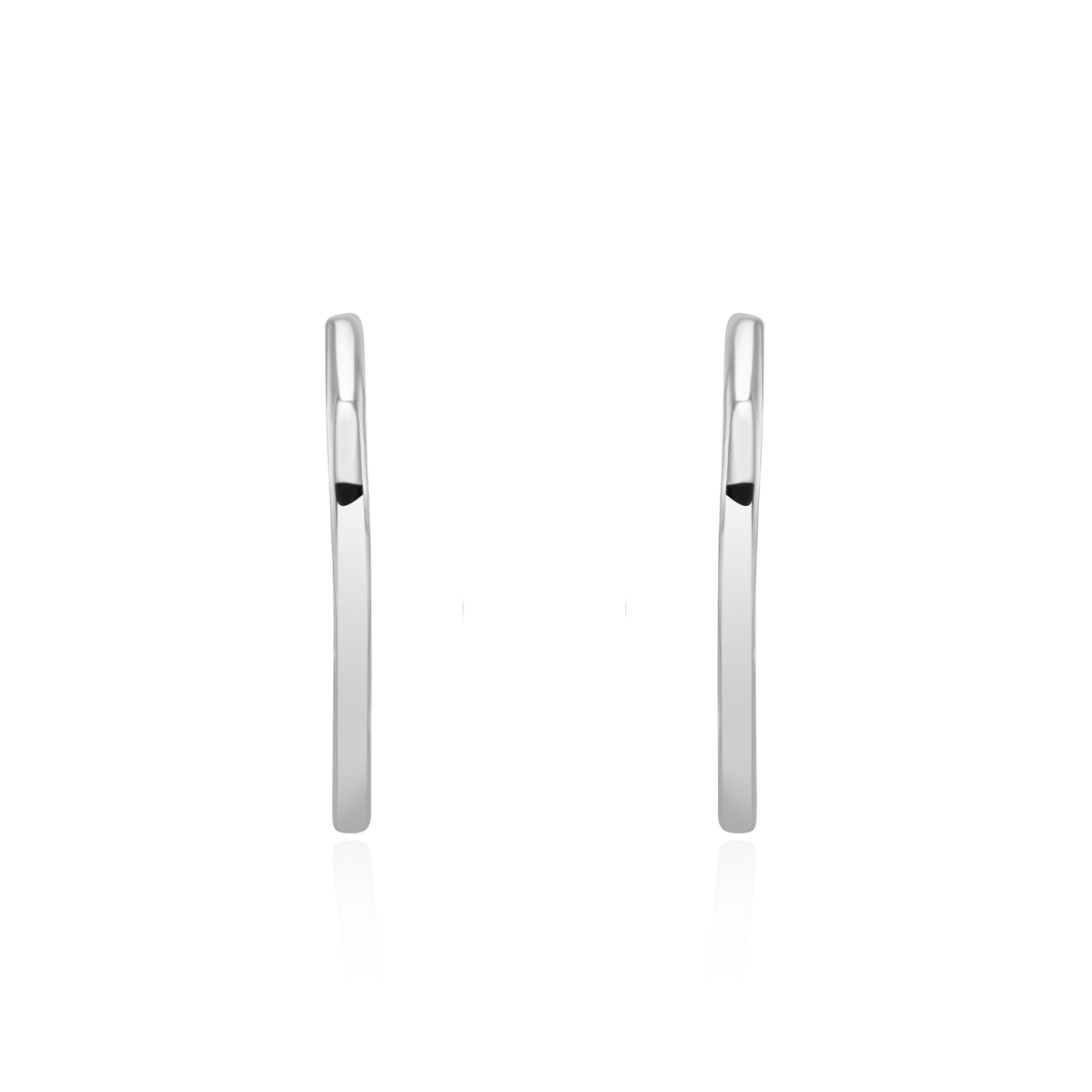 9ct White Gold Round Tube Heart Hoop Earrings
