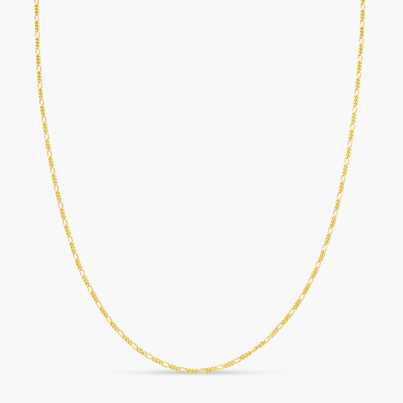 9ct Yellow Gold 1.3mm Figaro Chain