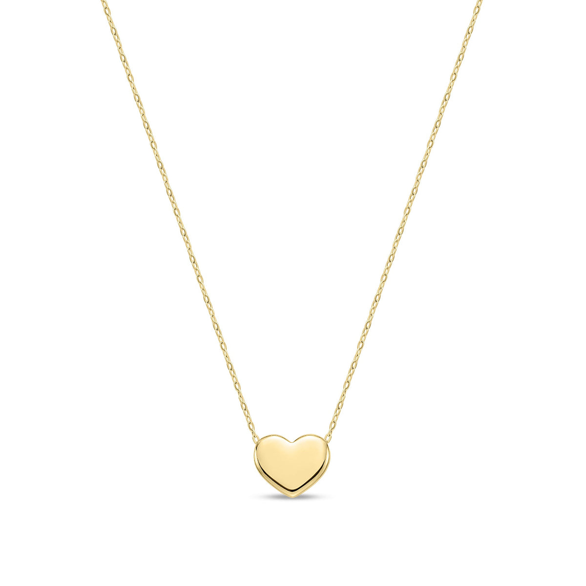 9ct Yellow Gold Rolo Chain Heart Necklace