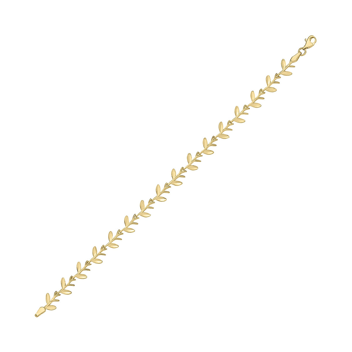 9ct Yellow Gold Olive Leaf Motif Chain