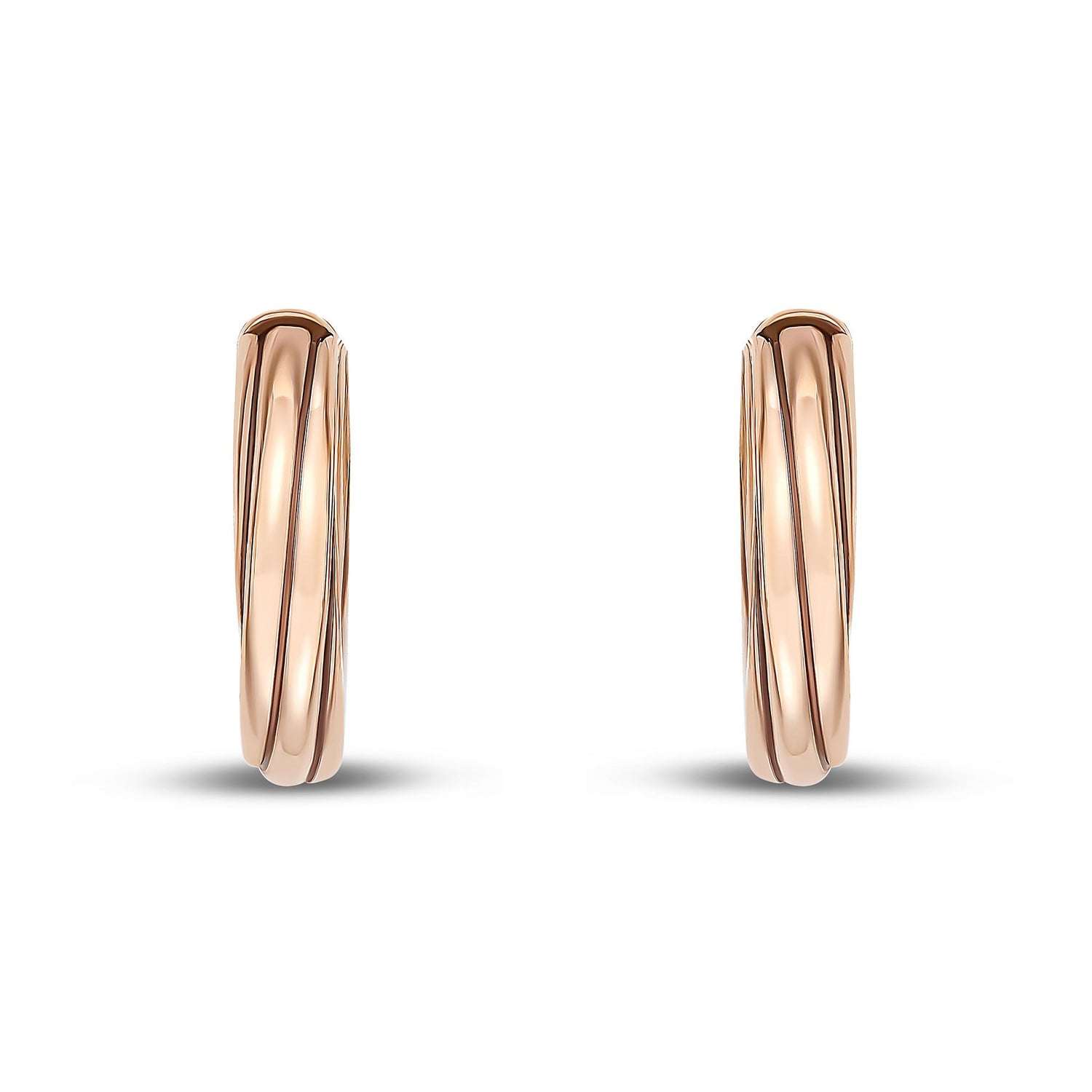 9ct Rose Gold Twist Hoop Earrings — 16mm