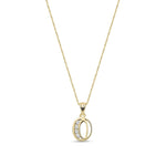 9ct Yellow Gold Channel Set Cubic Zirconia Initial Pendant - Initial O