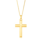 9ct Yellow Gold Classic Cross Pendant — 41mm