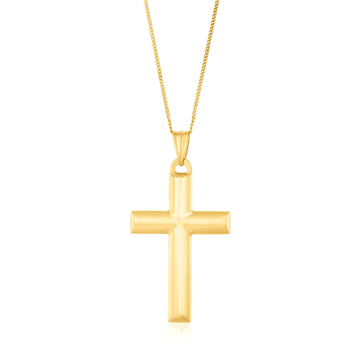9ct Yellow Gold Classic Cross Pendant — 41mm