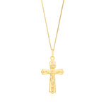 9ct Yellow Gold Decorative Crucifix Pendant