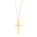 9ct Yellow Gold Rounded Bar Crucifix Pendant