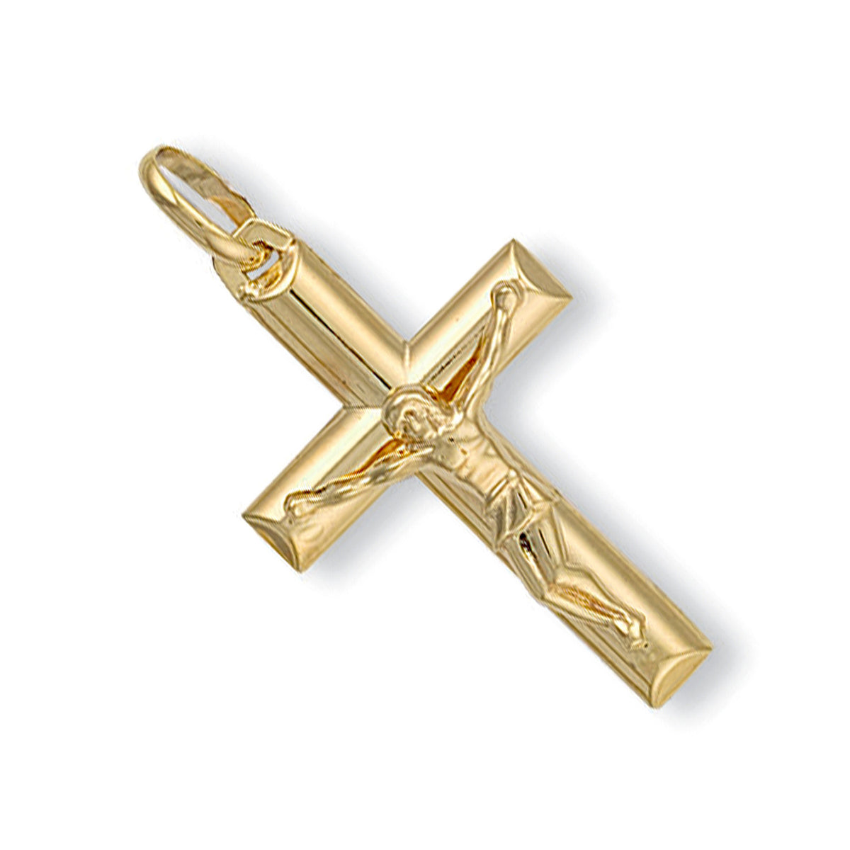 9ct Yellow Gold Tubed Crucifix Pendant