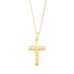 9ct Yellow Gold Tubed Crucifix Pendant
