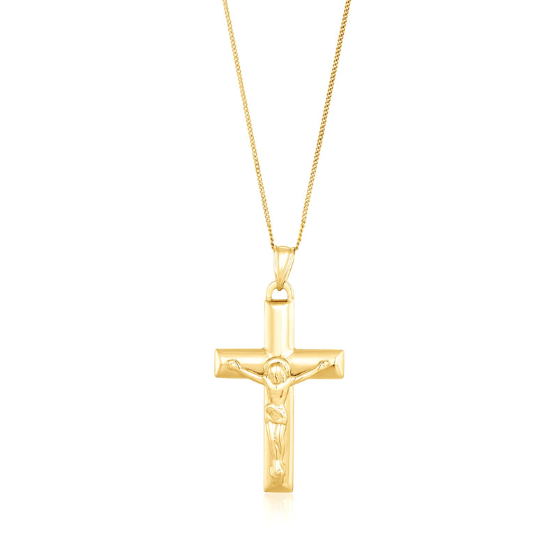 9ct Yellow Gold Tubed Crucifix Pendant