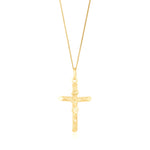 9ct Yellow Gold Decorative Round Tube Crucifix Pendant