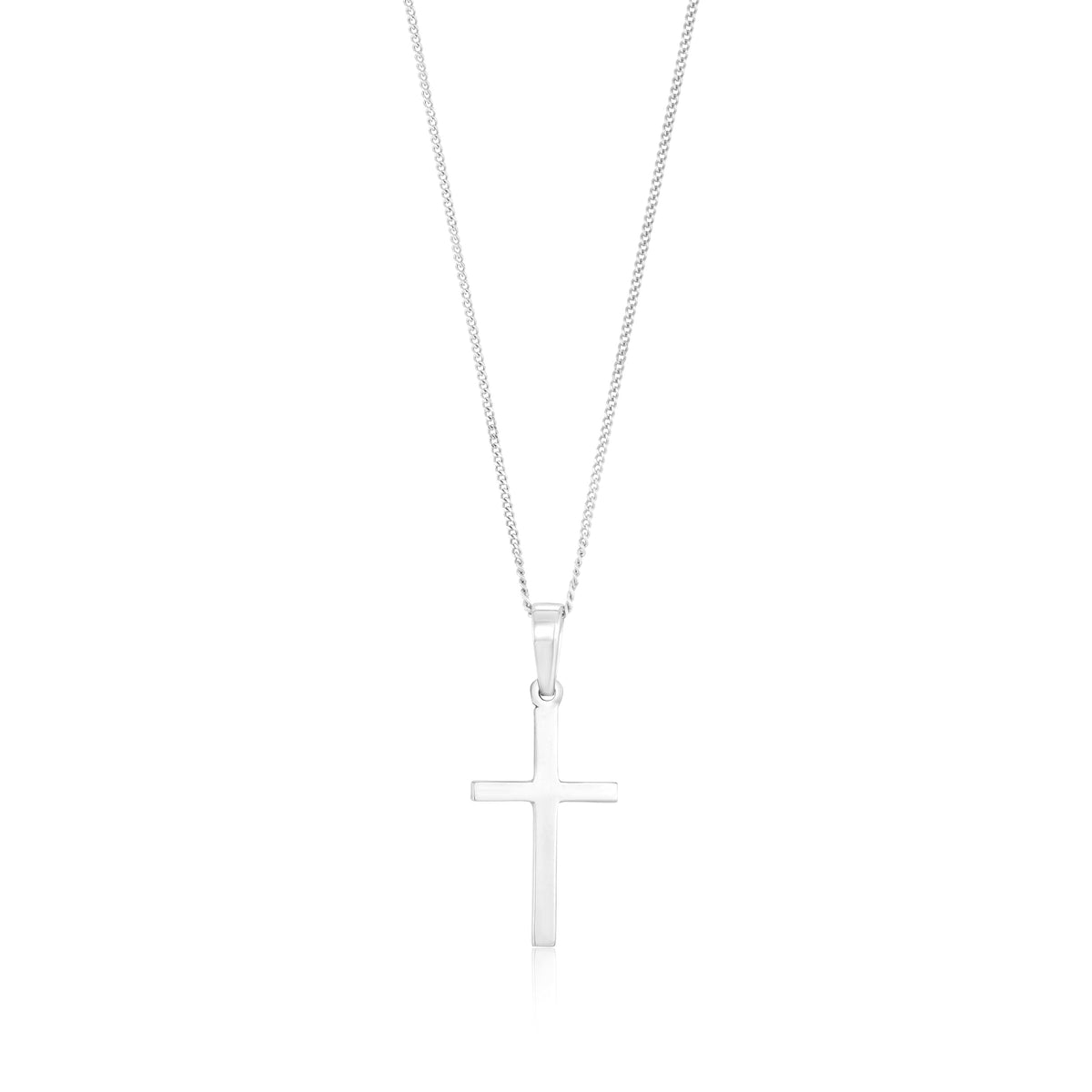 9ct White Gold Classic Cross Pendant — 31mm