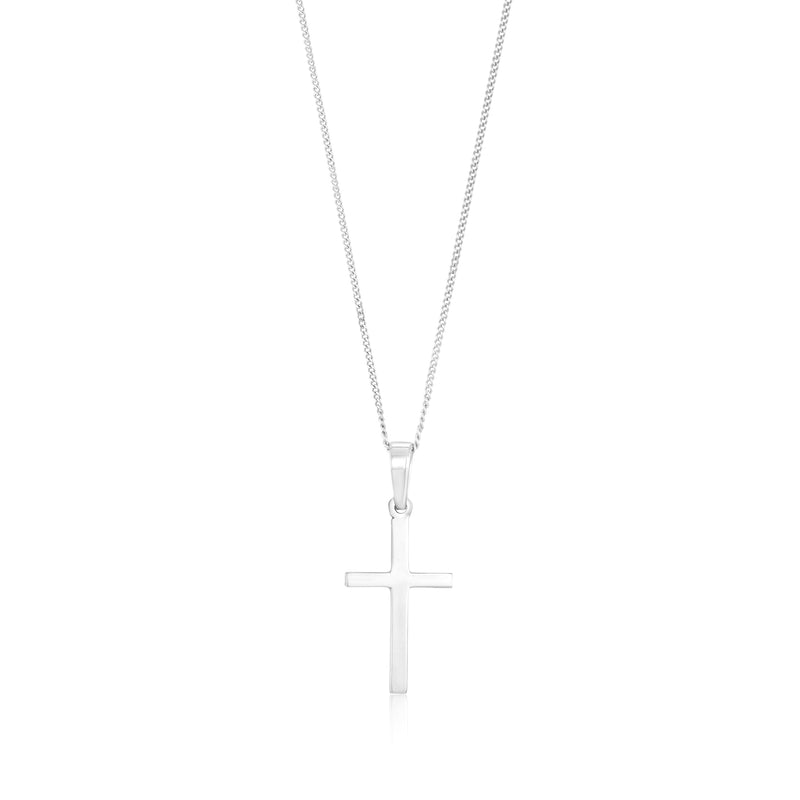9ct White Gold Classic Cross Pendant — 31mm