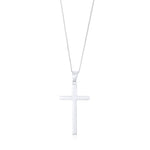 9ct White Gold Classic Cross Pendant — 39mm