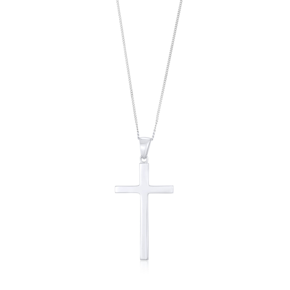 9ct White Gold Classic Cross Pendant — 39mm