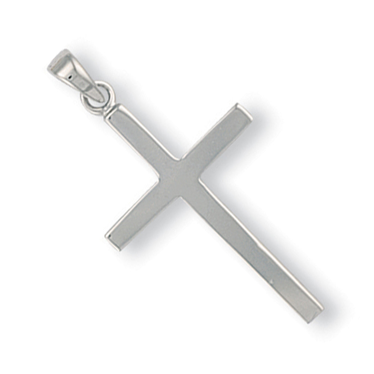 9ct White Gold Classic Cross Pendant — 39mm